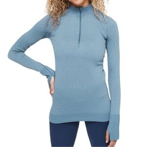 Lululemon Women’s Size 8 Slate Blue Gray Rest Less Half Zip Pullover Top